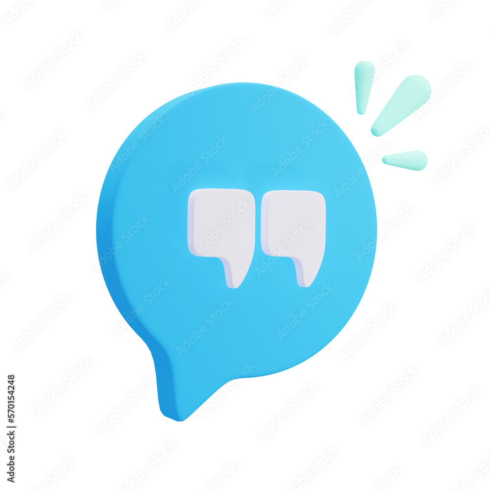 Quotation messages 3D Icon Quotation messages 3D Icon