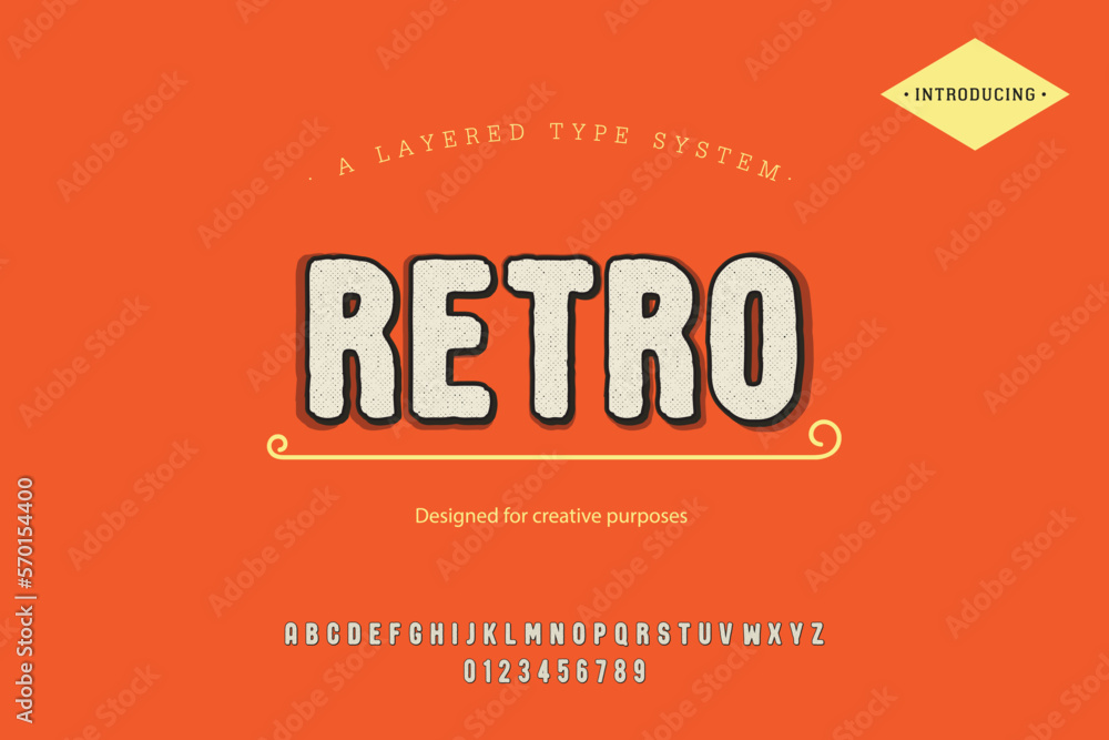 Obraz premium Retro typeface. For labels and different type designs
