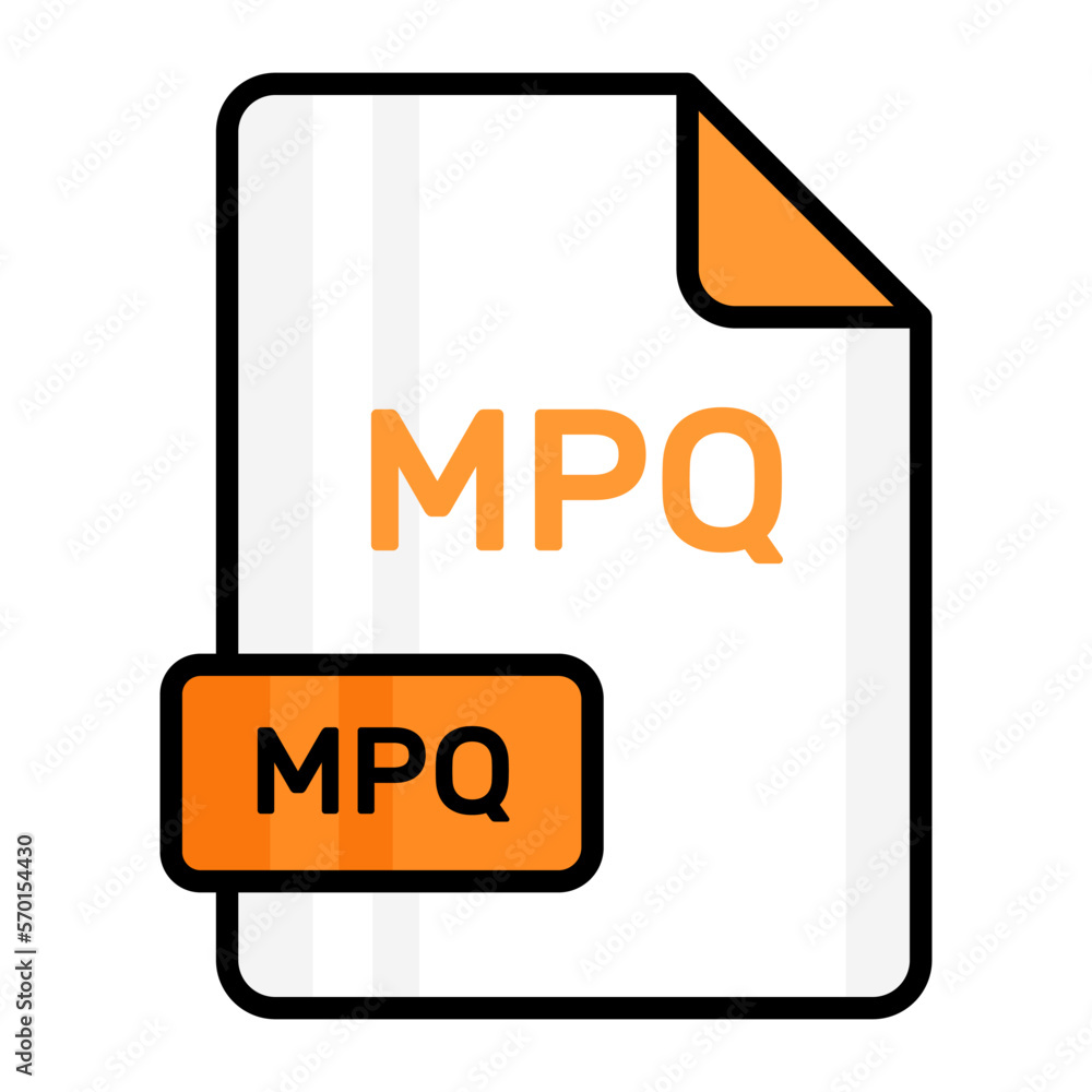 An amazing vector icon of MPQ file, editable design