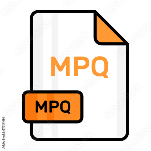 An amazing vector icon of MPQ file, editable design