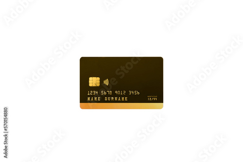 Credit card isolated on transparent background, Business and financial concept, PNG file, 3D render illustration.