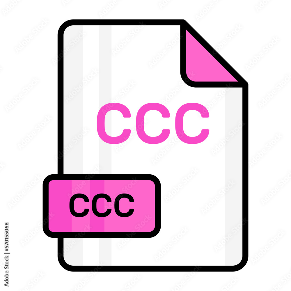 An amazing vector icon of CCC file, editable design An amazing vector icon of CCC file, editable design