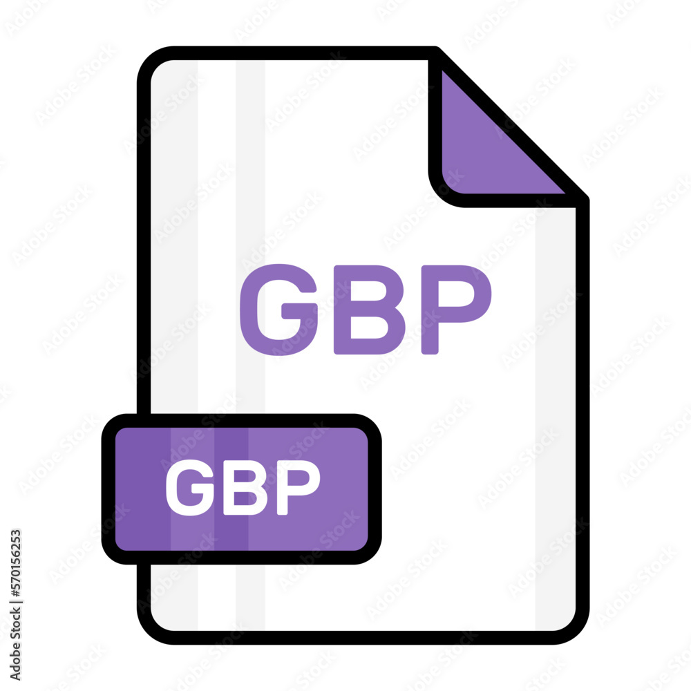 An amazing vector icon of GBP file, editable design An amazing vector icon of GBP file, editable design