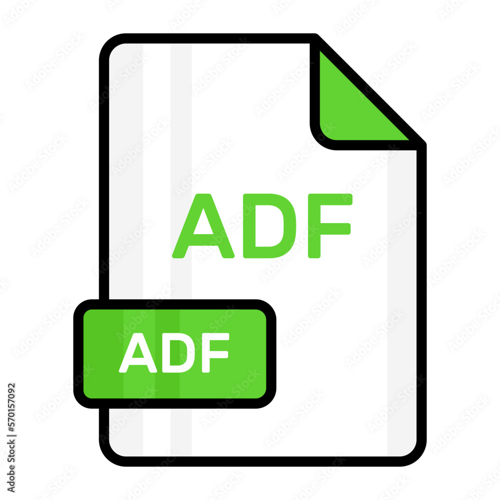 An amazing vector icon of ADF file, editable design An amazing vector icon of ADF file, editable design