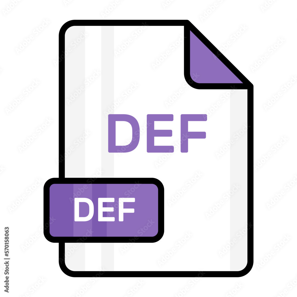 An amazing vector icon of DEF file, editable design An amazing vector icon of DEF file, editable design