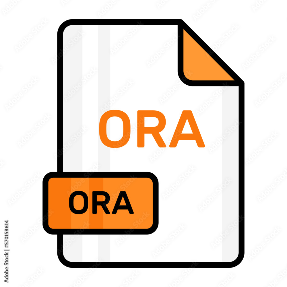 An amazing vector icon of ORA file, editable design
