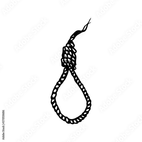 vector illustration of rope suicide concept