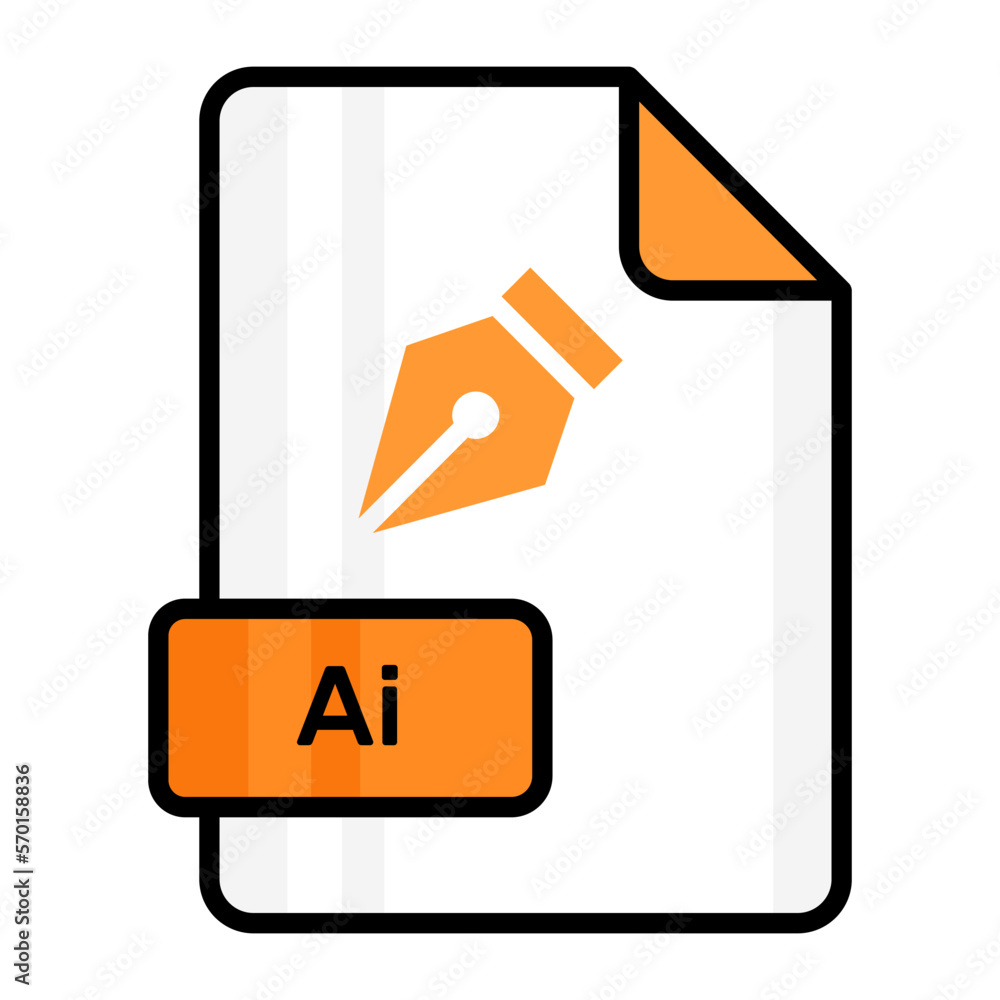 An amazing vector icon of AI file, editable design An amazing vector icon of AI file, editable design