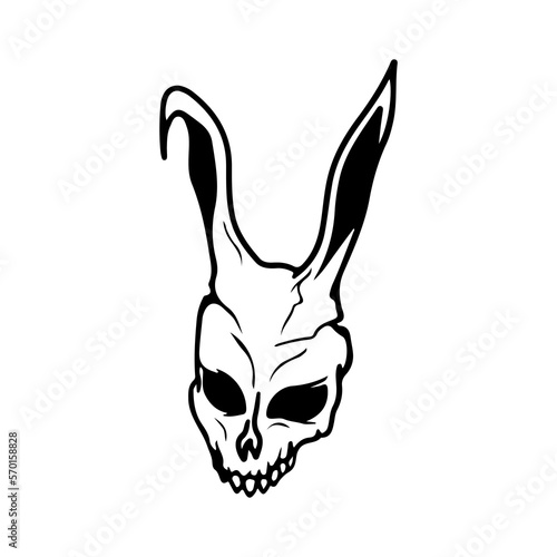 vector illustration of a spooky bunny mask
