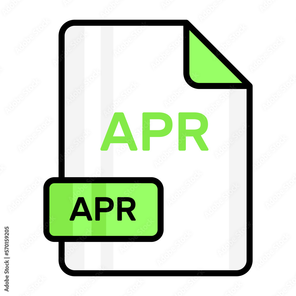 An amazing vector icon of APR file, editable design An amazing vector icon of APR file, editable design