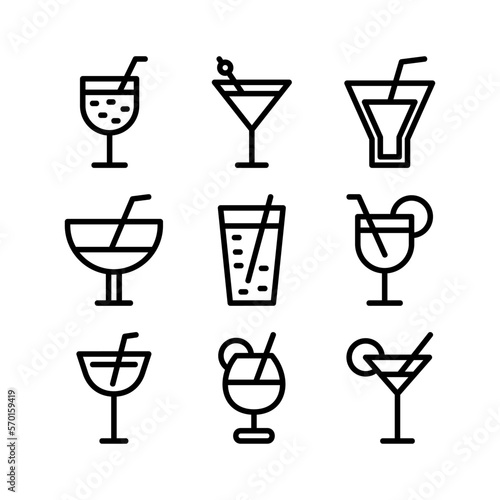 cocktail icon or logo isolated sign symbol vector illustration - high quality black style vector icons
