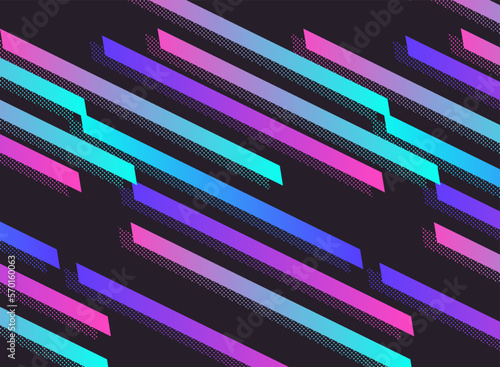 ポップな線の幾何学柄斜めストライプのシームレスなパターン