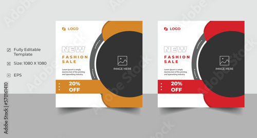 Fashion sale social medial post template design