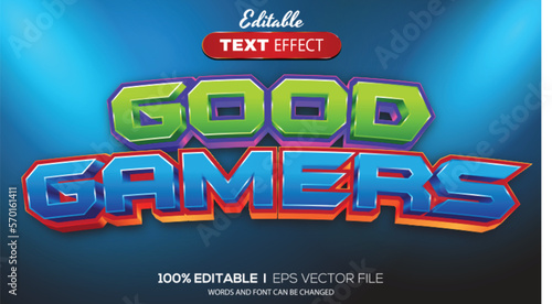 3D editable text effect good gamer theme