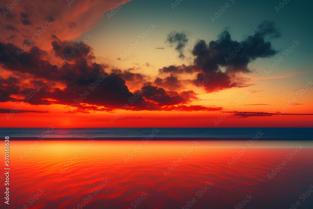 sunset over the sea - Generate AI