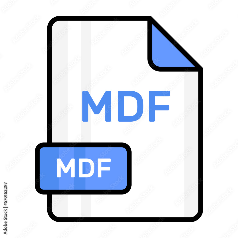 An amazing vector icon of MDF file, editable design An amazing vector icon of MDF file, editable design
