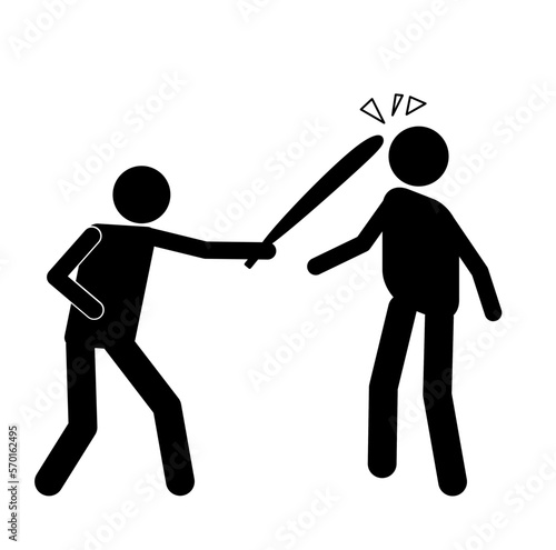 icon people are fighting. robbery. beating. brawl.