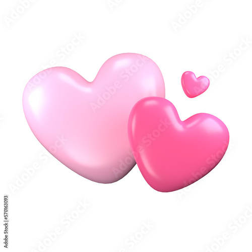 Love heart 3D illustration