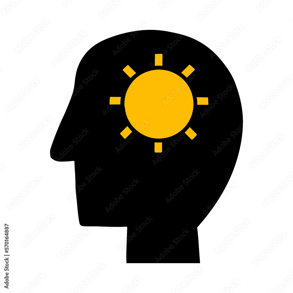head with sun
