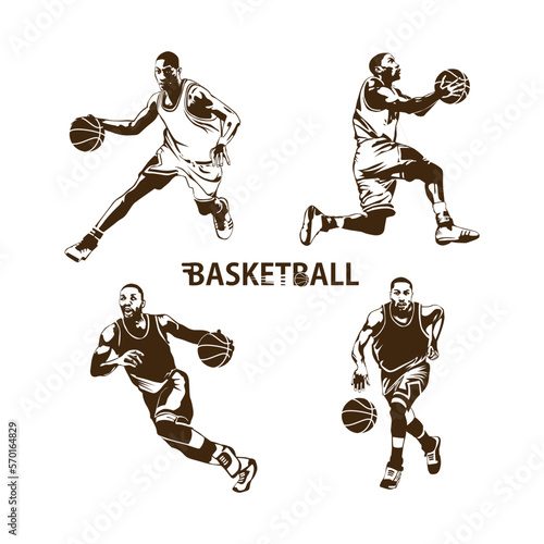  basketball player line art design © margono