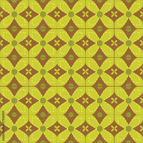 brown and green batik pattern