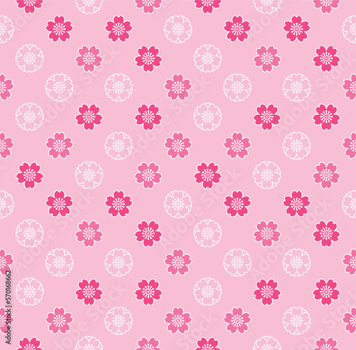 Japanese Cute Cherry Blossom Fall Vector Seamless Pattern