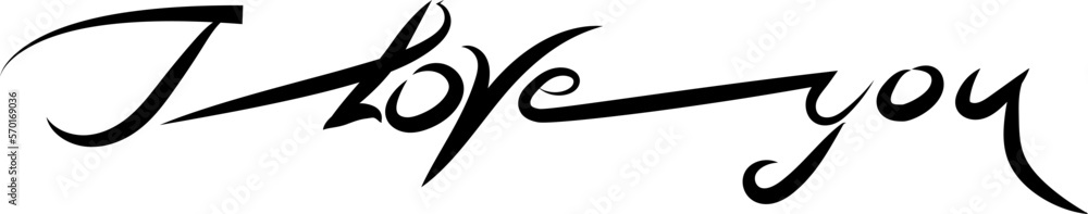 Lettering I love you in English. Third option. Lettering I love you in English. Third option.