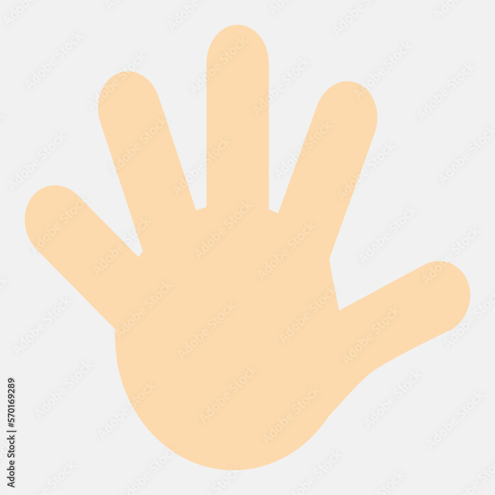 Open palm with splayed fingers greeting gesture Open palm with splayed fingers greeting gesture