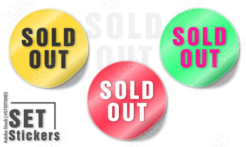 Sold out stickers set. Sold out label badge set. Sold out collection Tags