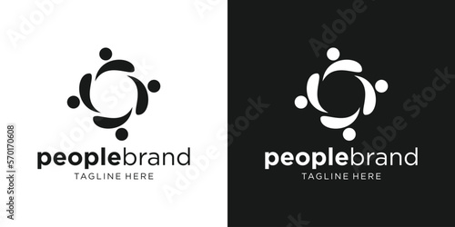 logo design people tim work icon vector illustration