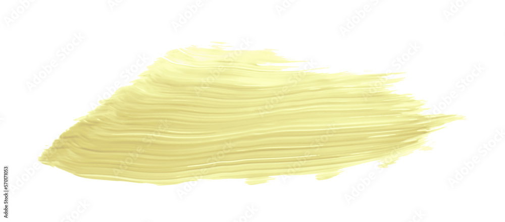 Pale yellow brush isolated on transparent background. Yellow brush.