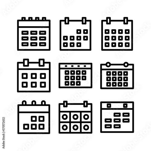 calendar icon or logo isolated sign symbol vector illustration - high quality black style vector icons