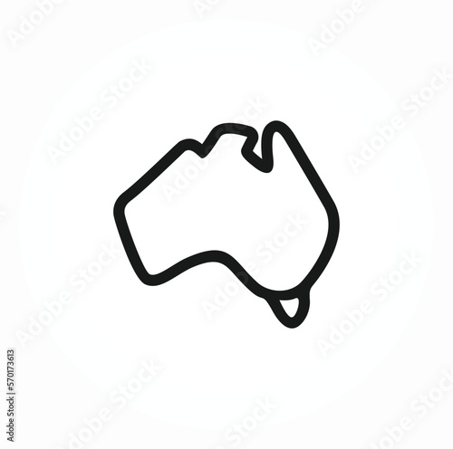 Australia logo with black line. Logo illustration. Vector eps 10.