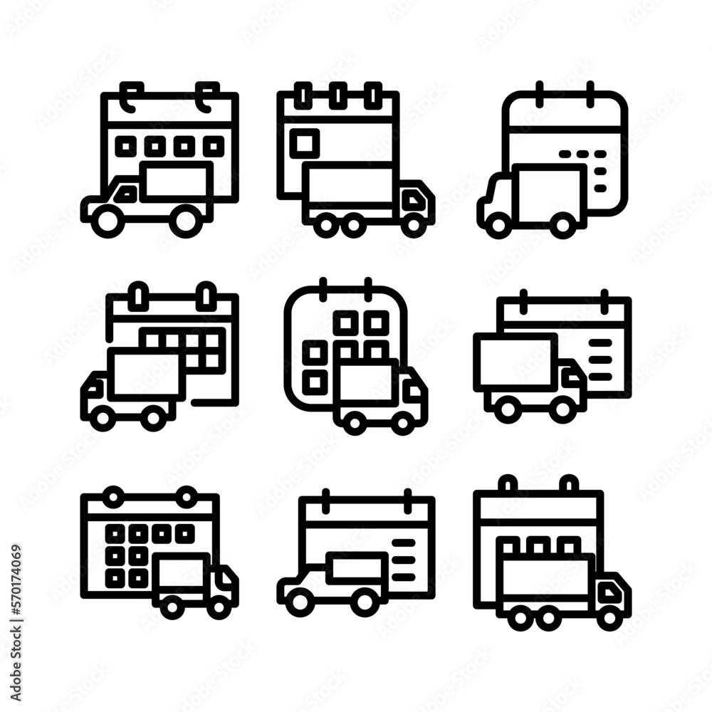 delivery schedule icon or logo isolated sign symbol vector illustration - high quality black style vector icons delivery schedule icon or logo isolated sign symbol vector illustration - high quality black style vector icons