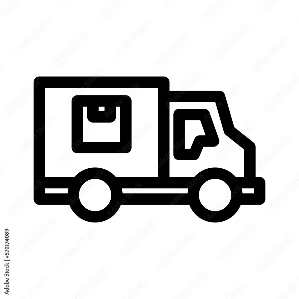 delivery truck icon or logo isolated sign symbol vector illustration - high quality black style vector icons