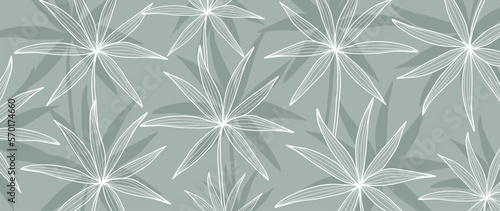 Stylish floral vector illustration in pale blue shades with palm leaves for decor, covers, wallpapers
