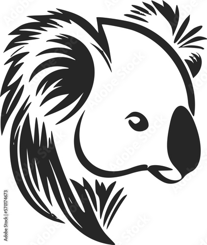 Black and white simple logo with sweet koala
