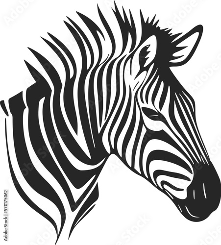 Black and white basic logo with adorable zebra