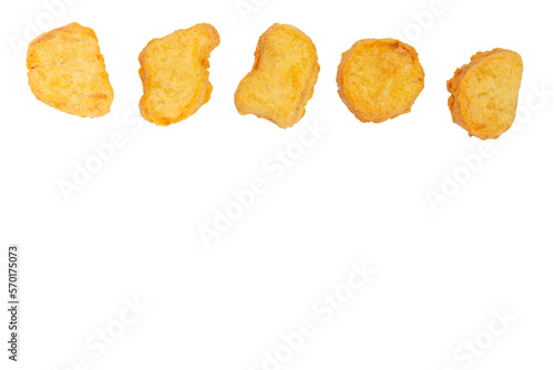 composition of chicken nuggets isolated png for menu6 banner. fast food snacks