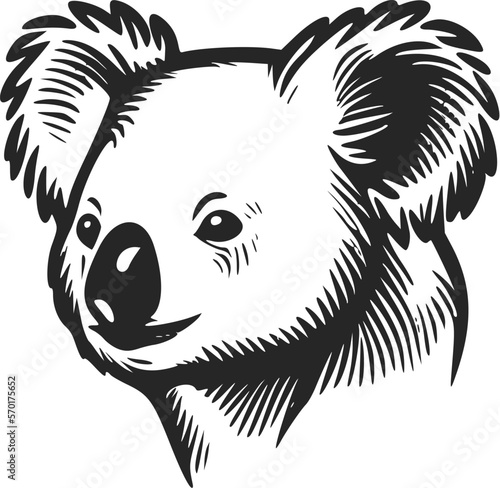 Black and white simple logo with attractive koala