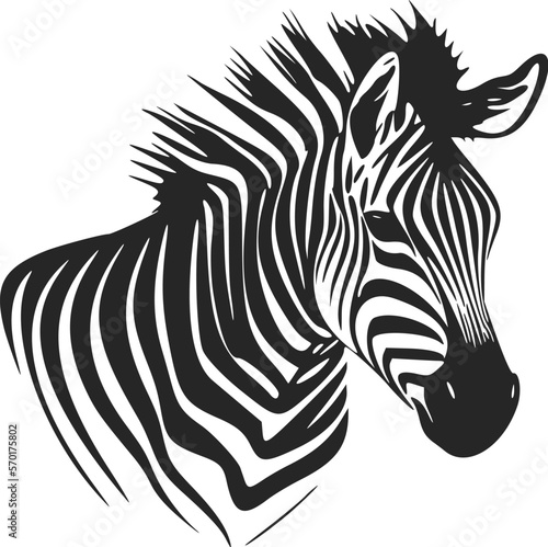 Black and white uncomplicated logo with charming zebra