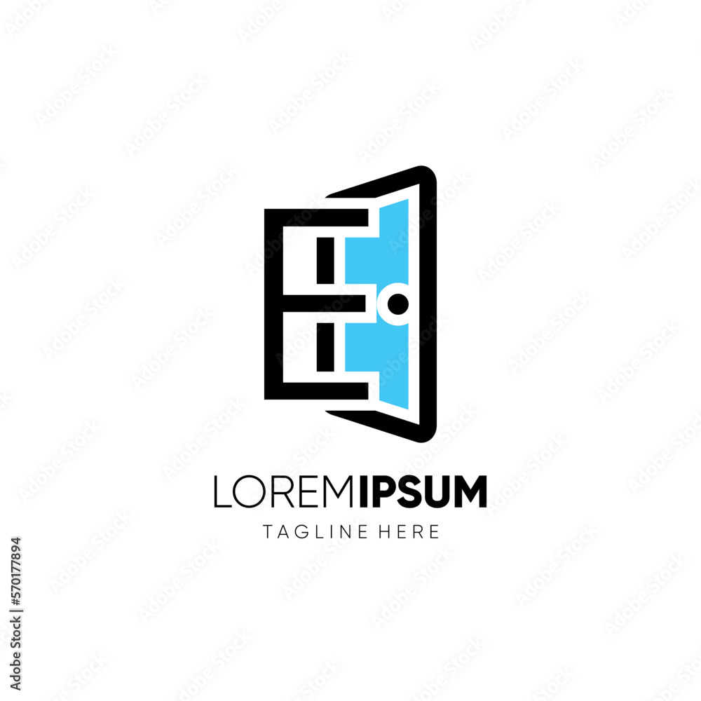 Initial Letter E Door Real Estate Logo Design Vector Icon Graphic emblem Illustration Initial Letter E Door Real Estate Logo Design Vector Icon Graphic emblem Illustration