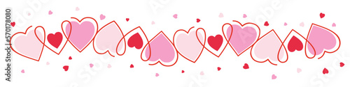 Design of banner with hearts on white background. Mother   s Day  Women   s Day  and Valentine   s Day decorations. Vector