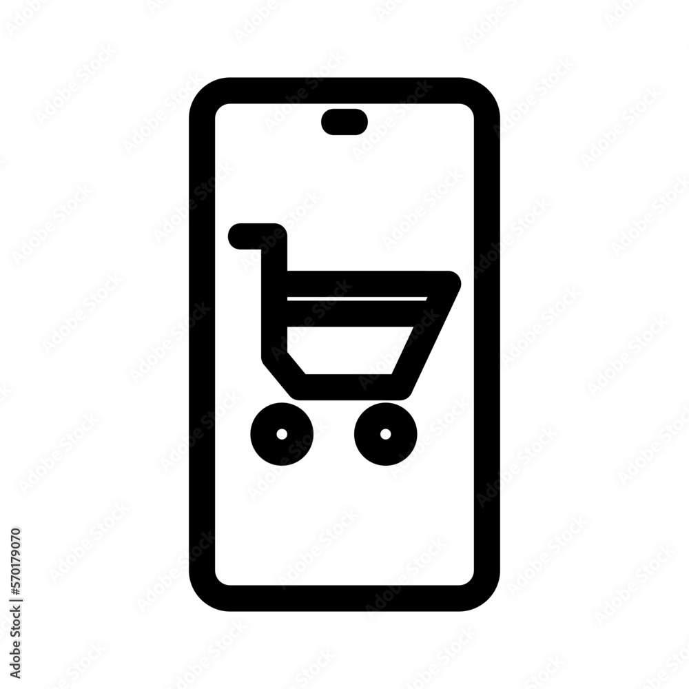 mobile shopping icon or logo isolated sign symbol vector illustration - high quality black style vector icons mobile shopping icon or logo isolated sign symbol vector illustration - high quality black style vector icons