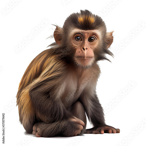 Fototapeta Cute monkey on a transparent background. generative AI