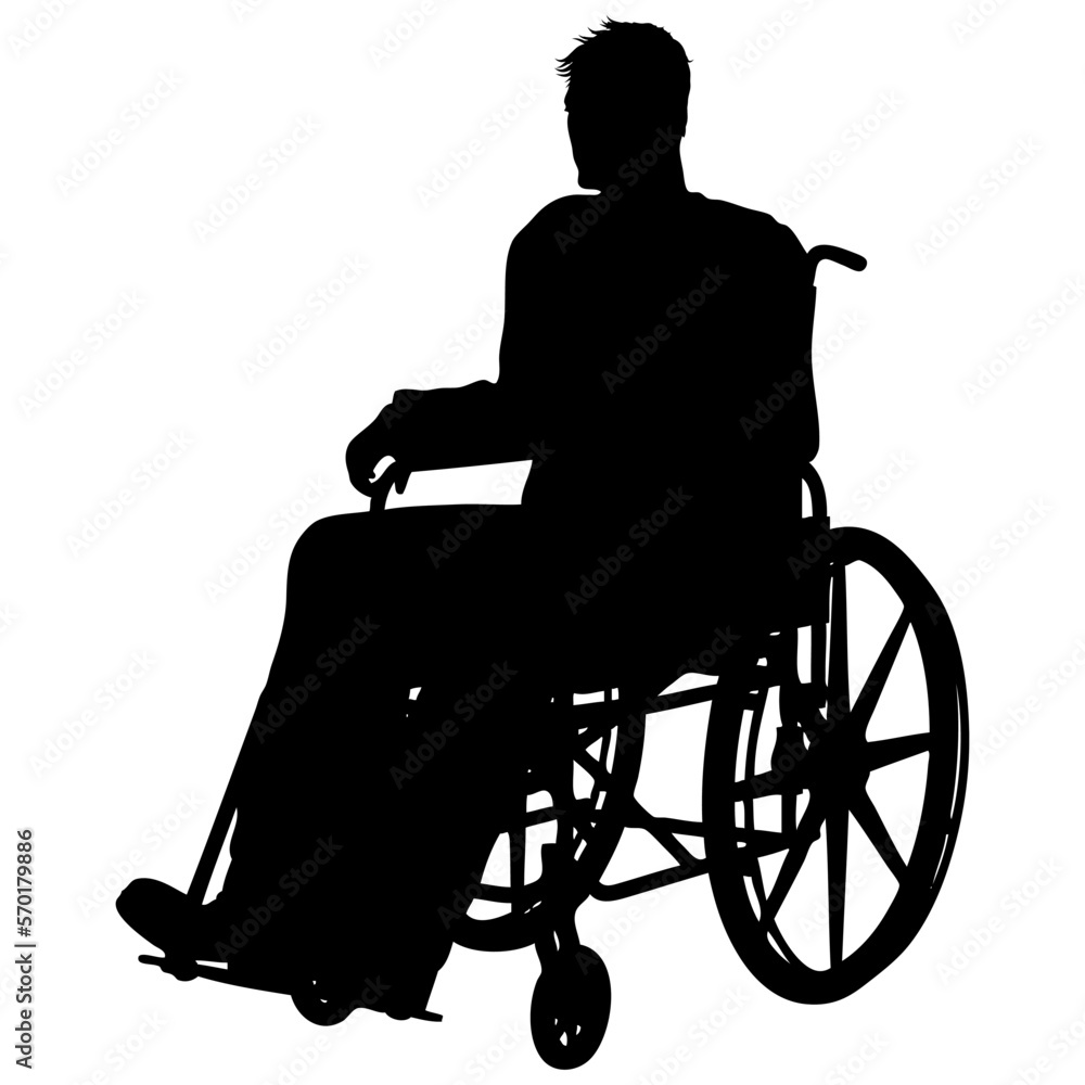 silhouette of a man in a wheelchair. Stock Vector | Adobe Stock