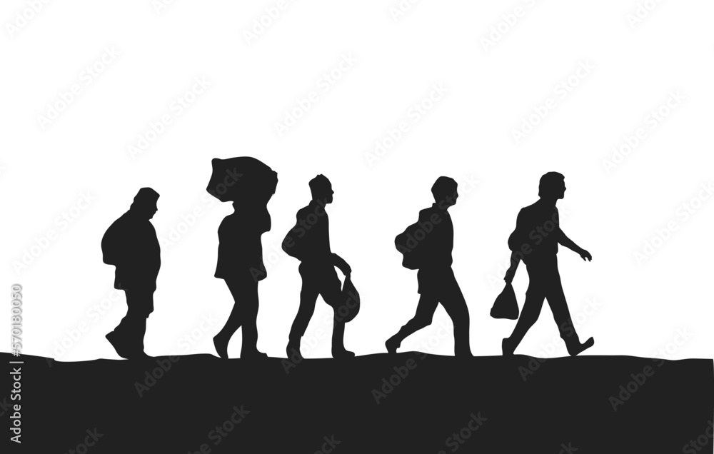 world refugee day silhouettes design