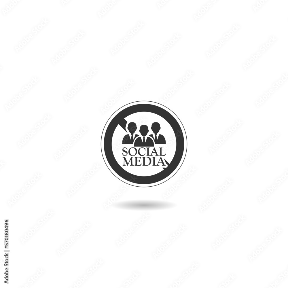 Fototapeta premium Social Media banned icon with shadow