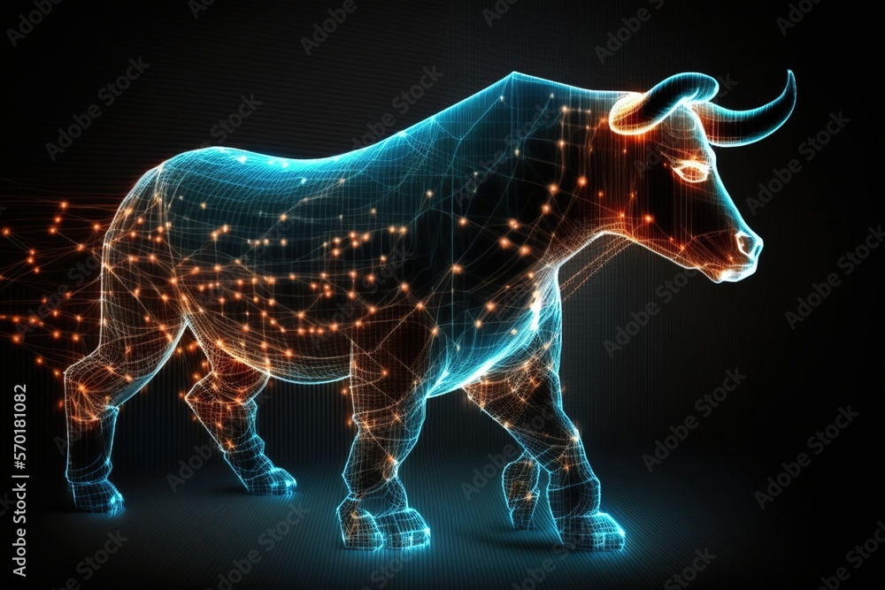 Abstract image of bullish of stock market. Graph as background. Generative AI
