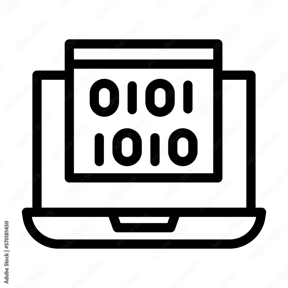 binary code line icon illustration vector graphic binary code line icon illustration vector graphic